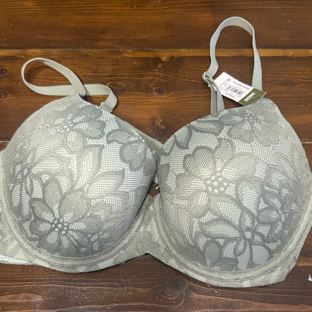 Light Sage Floral Lace Contour Bra - Unbranded
